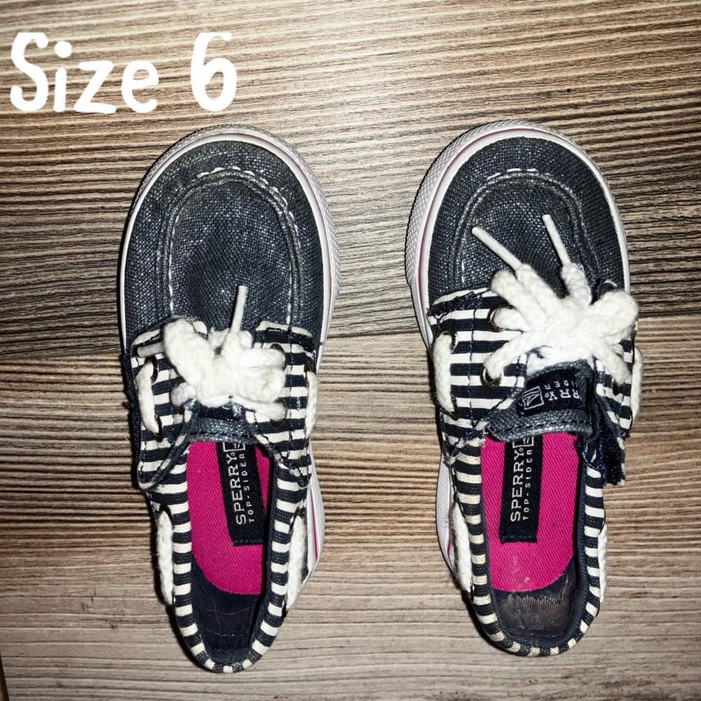 Toddler Girls Cute Sperry’s in Nautical Style EUC